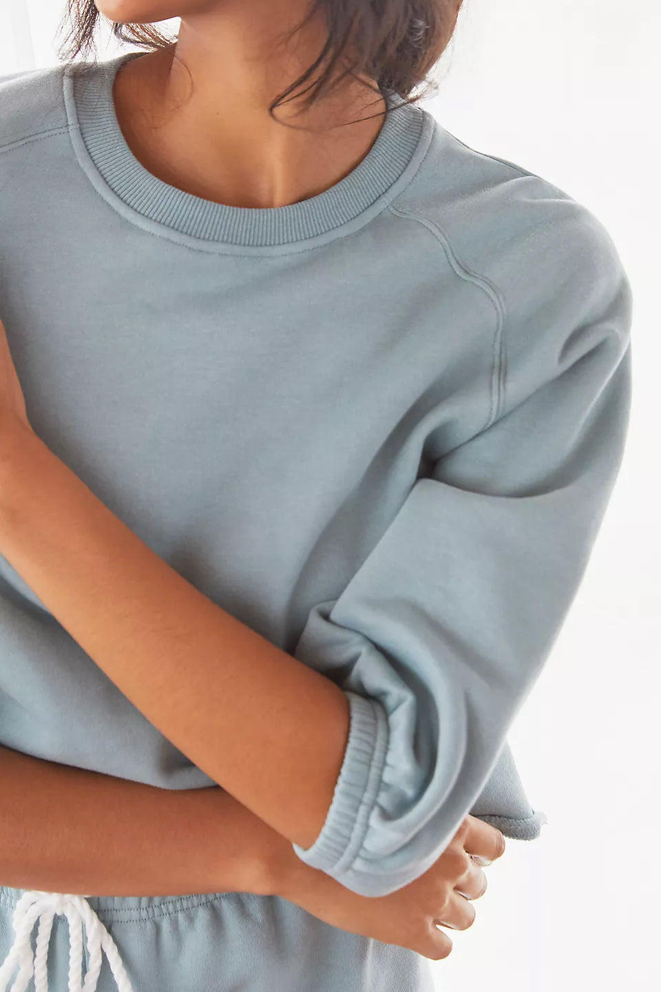 Iridescent Puff-Sleeve Sweatshirt