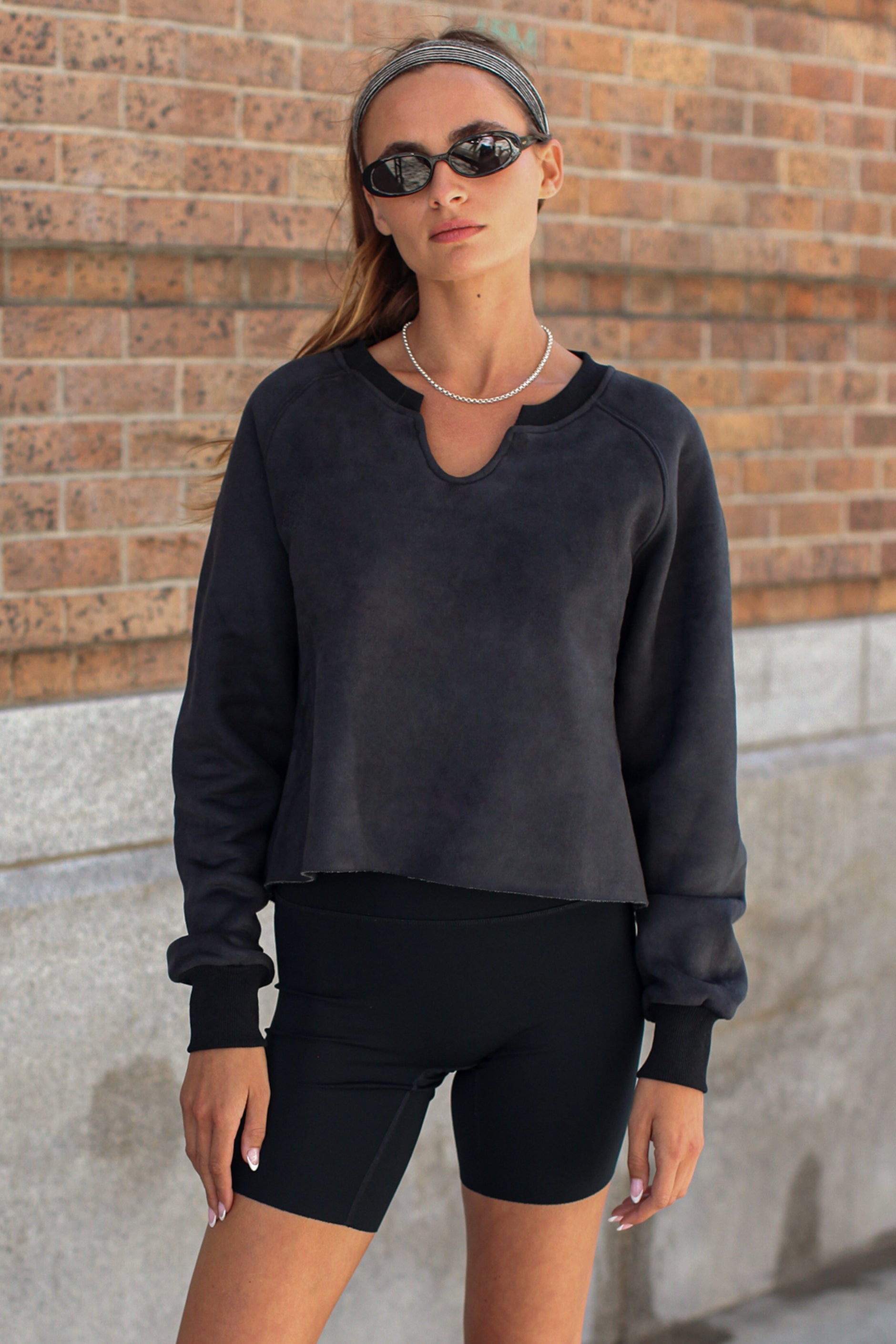 Sueded Notch Sweatshirt